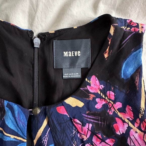 Anthropologie Floral Flutter-Sleeve Dress - Picture 3 of 3